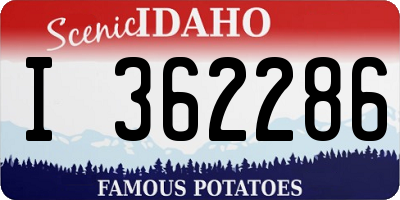 ID license plate I362286