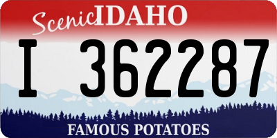 ID license plate I362287