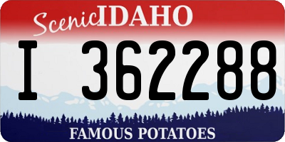 ID license plate I362288