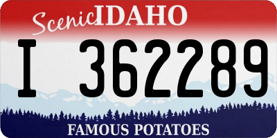 ID license plate I362289
