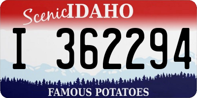 ID license plate I362294