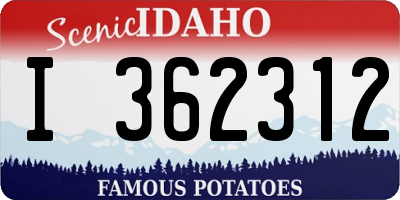ID license plate I362312