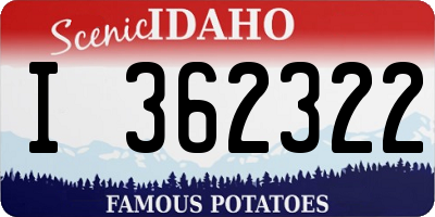 ID license plate I362322