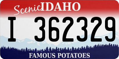 ID license plate I362329