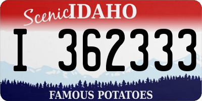 ID license plate I362333