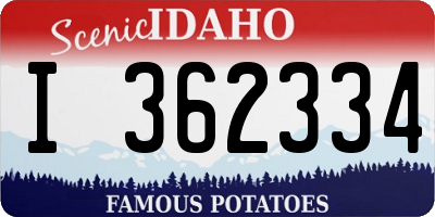 ID license plate I362334