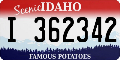 ID license plate I362342