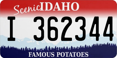 ID license plate I362344