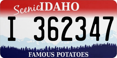 ID license plate I362347