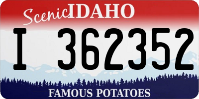 ID license plate I362352