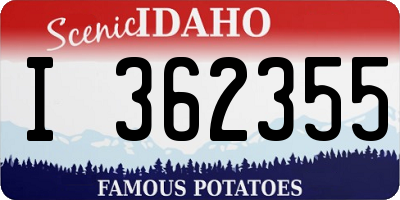 ID license plate I362355