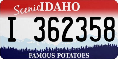 ID license plate I362358
