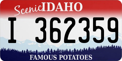 ID license plate I362359