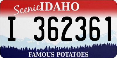 ID license plate I362361