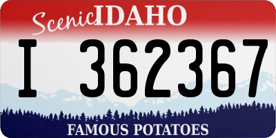 ID license plate I362367
