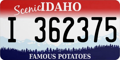 ID license plate I362375