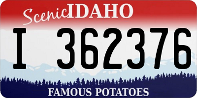 ID license plate I362376