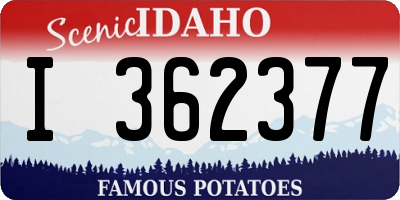 ID license plate I362377