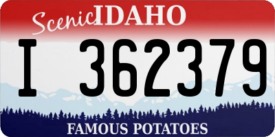 ID license plate I362379
