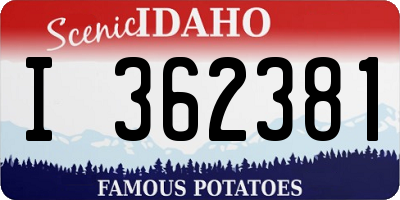 ID license plate I362381