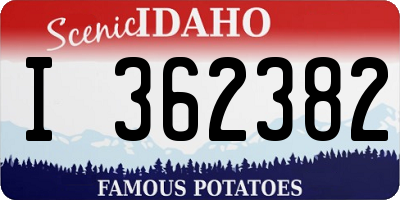 ID license plate I362382