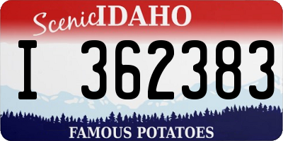 ID license plate I362383