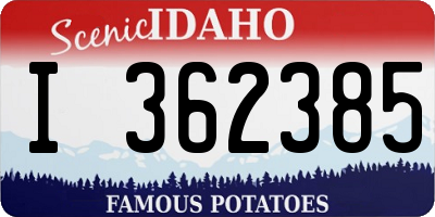ID license plate I362385
