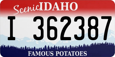 ID license plate I362387