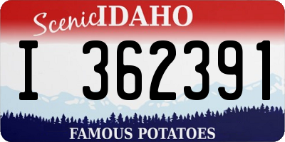 ID license plate I362391