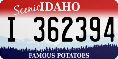 ID license plate I362394