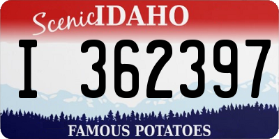 ID license plate I362397
