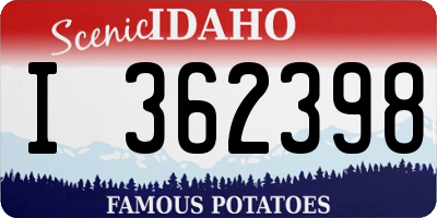ID license plate I362398