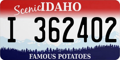 ID license plate I362402