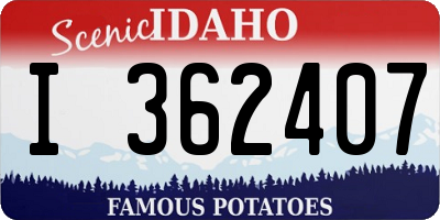 ID license plate I362407