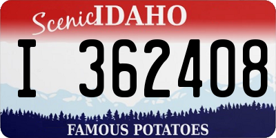 ID license plate I362408