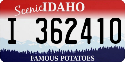 ID license plate I362410