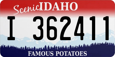 ID license plate I362411