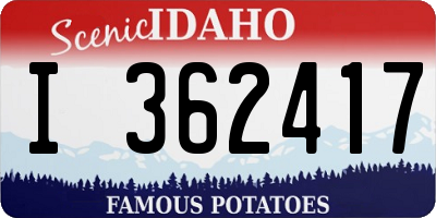 ID license plate I362417