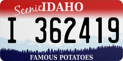ID license plate I362419
