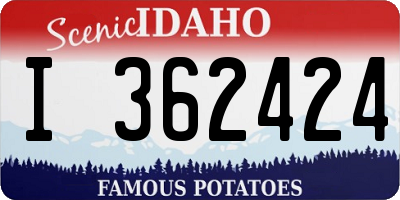 ID license plate I362424