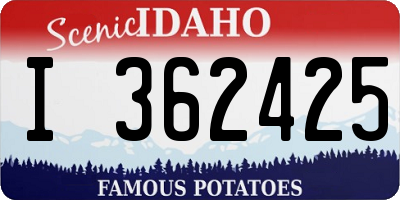 ID license plate I362425
