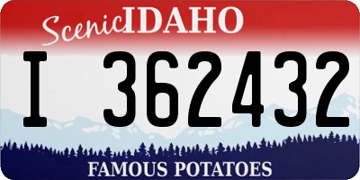 ID license plate I362432