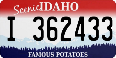 ID license plate I362433