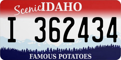 ID license plate I362434