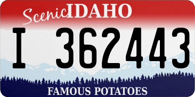 ID license plate I362443
