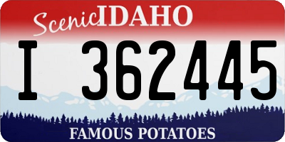 ID license plate I362445