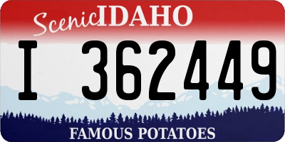 ID license plate I362449