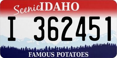 ID license plate I362451