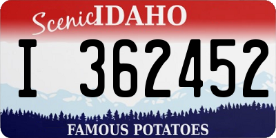 ID license plate I362452