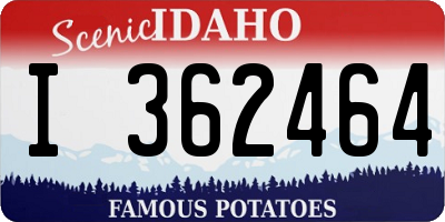 ID license plate I362464